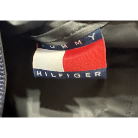 1990s Tommy‎ Hilfiger Plaid Backpack Navy Green Big Flag Logo Spellout Korea VTG - Picture 8 of 16
